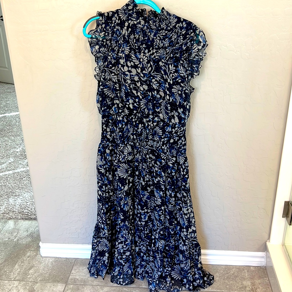 Aqua Xl Blue Flower Long Dress Like New